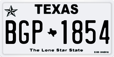 TX license plate BGP1854