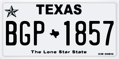 TX license plate BGP1857
