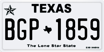 TX license plate BGP1859