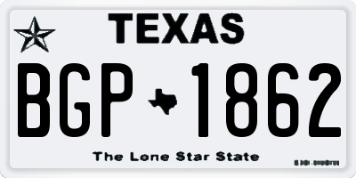 TX license plate BGP1862