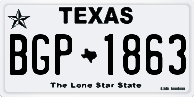 TX license plate BGP1863