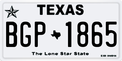 TX license plate BGP1865