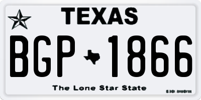 TX license plate BGP1866