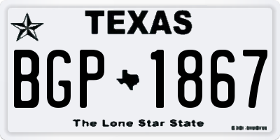 TX license plate BGP1867
