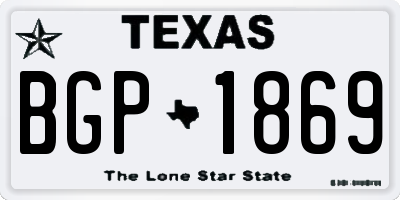 TX license plate BGP1869