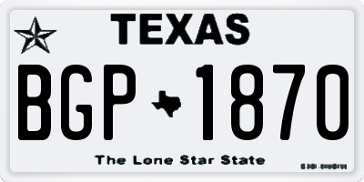 TX license plate BGP1870