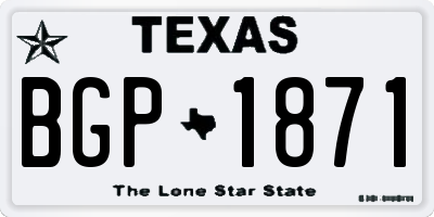 TX license plate BGP1871