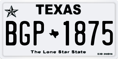 TX license plate BGP1875