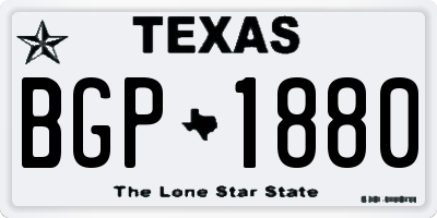 TX license plate BGP1880