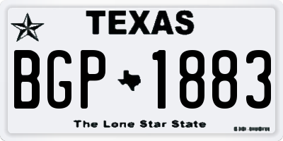 TX license plate BGP1883