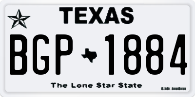 TX license plate BGP1884