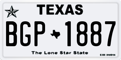 TX license plate BGP1887