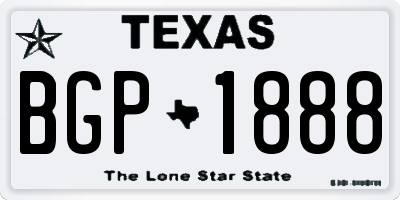 TX license plate BGP1888