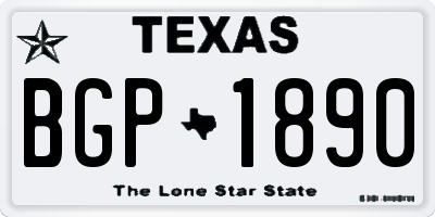 TX license plate BGP1890