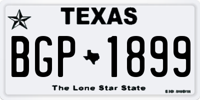 TX license plate BGP1899