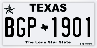 TX license plate BGP1901