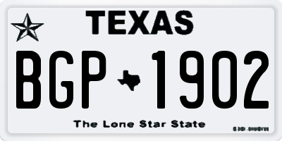TX license plate BGP1902
