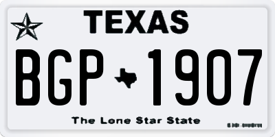 TX license plate BGP1907