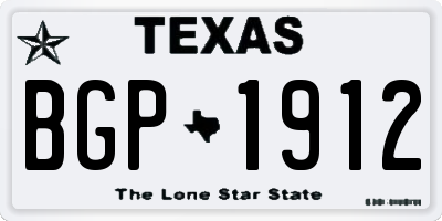 TX license plate BGP1912
