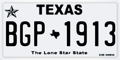 TX license plate BGP1913