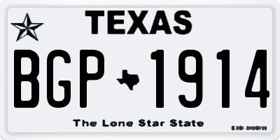 TX license plate BGP1914