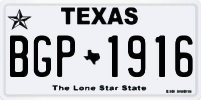 TX license plate BGP1916