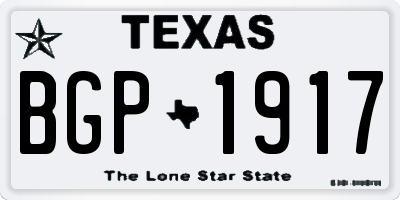 TX license plate BGP1917