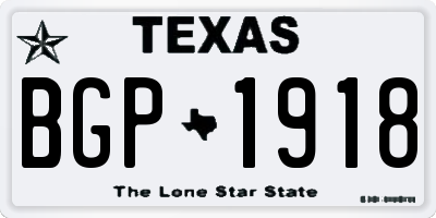 TX license plate BGP1918