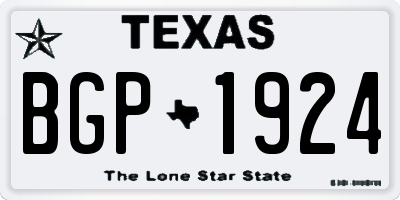 TX license plate BGP1924
