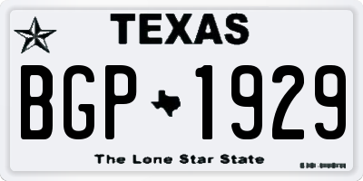TX license plate BGP1929