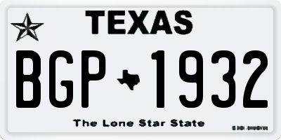 TX license plate BGP1932