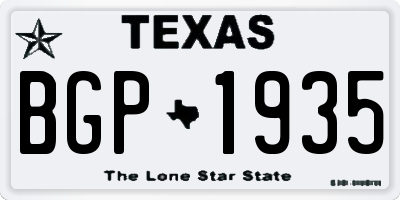 TX license plate BGP1935