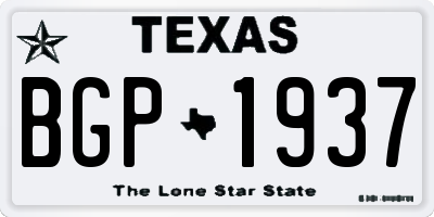 TX license plate BGP1937