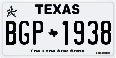 TX license plate BGP1938