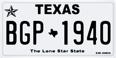 TX license plate BGP1940