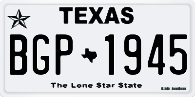 TX license plate BGP1945