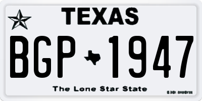 TX license plate BGP1947