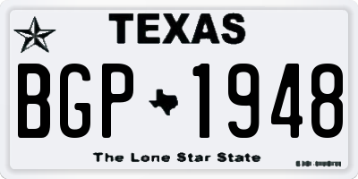 TX license plate BGP1948