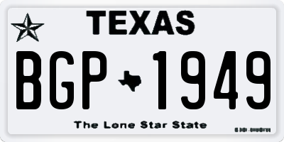 TX license plate BGP1949