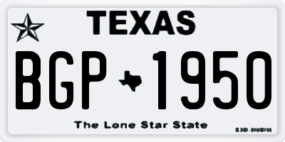 TX license plate BGP1950