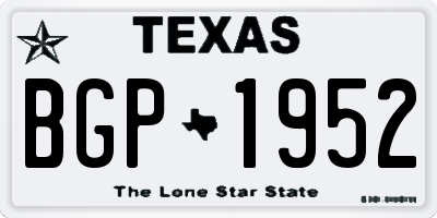 TX license plate BGP1952