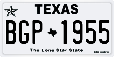 TX license plate BGP1955