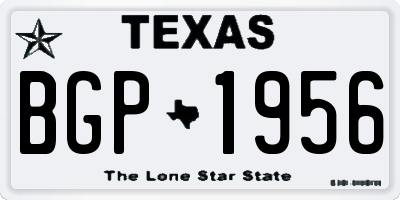 TX license plate BGP1956