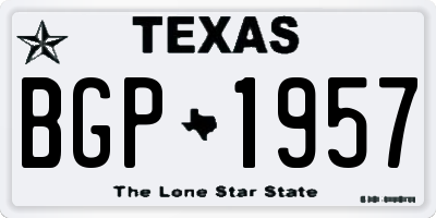 TX license plate BGP1957