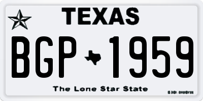 TX license plate BGP1959