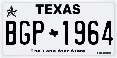 TX license plate BGP1964