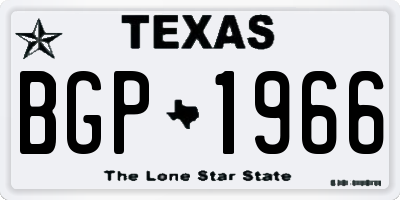TX license plate BGP1966