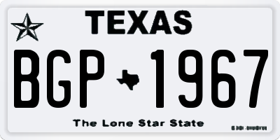 TX license plate BGP1967