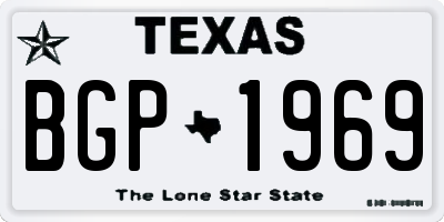 TX license plate BGP1969