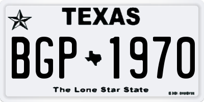 TX license plate BGP1970